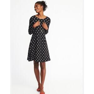 Old Navy Womens Black and White Paisley Long Sleeve Knit Swing Dress Size Large